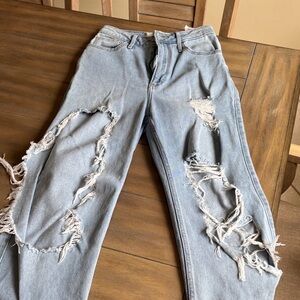 Hollister Light Blue Distressed Boyfriend Jeans